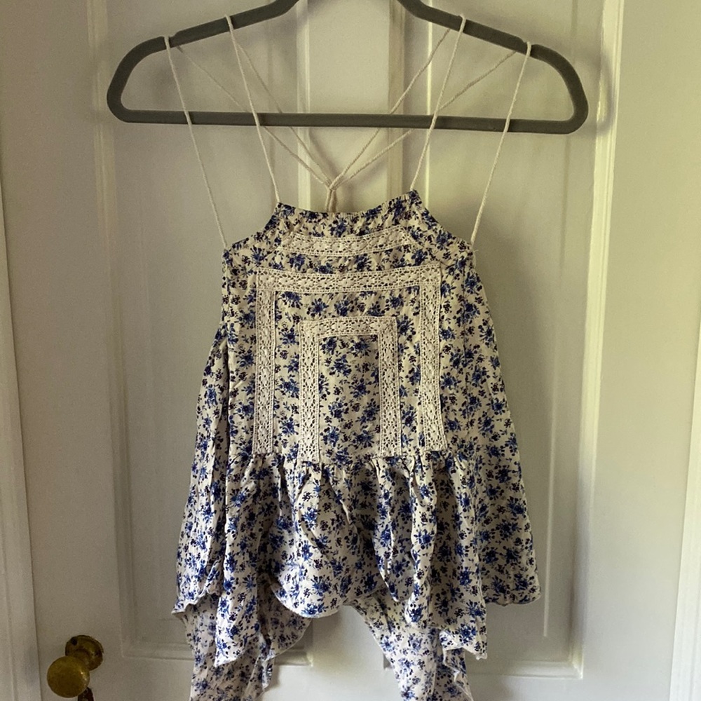 Floral boho En Crème top